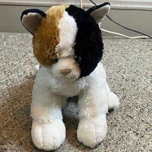 2012 Build A Bear Plush Cat Stuffed Toy - Black, White & Brown